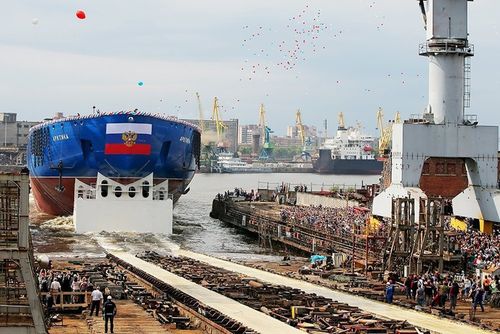 Атомный ледокол "Арктика", спуск на воду